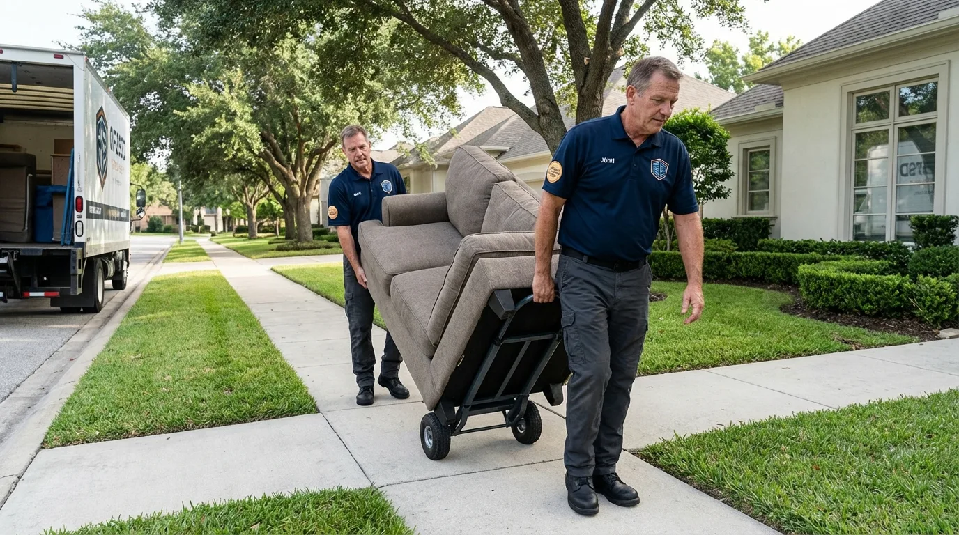 Local residential moving crew loading furniture in Elkton, KY