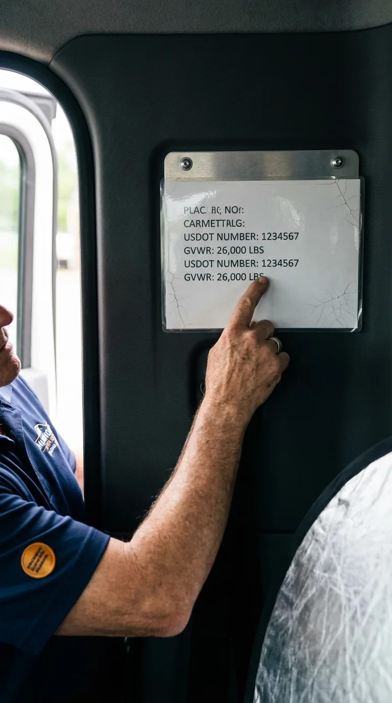 USDOT licensing placard verification in Elkton